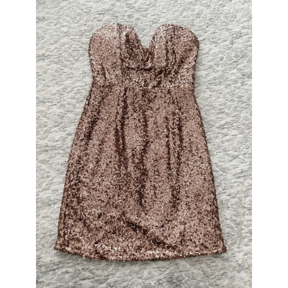 Windsor Gold Sequin Homecoming HOCO Dress Strapless Mini Size Medium M Full